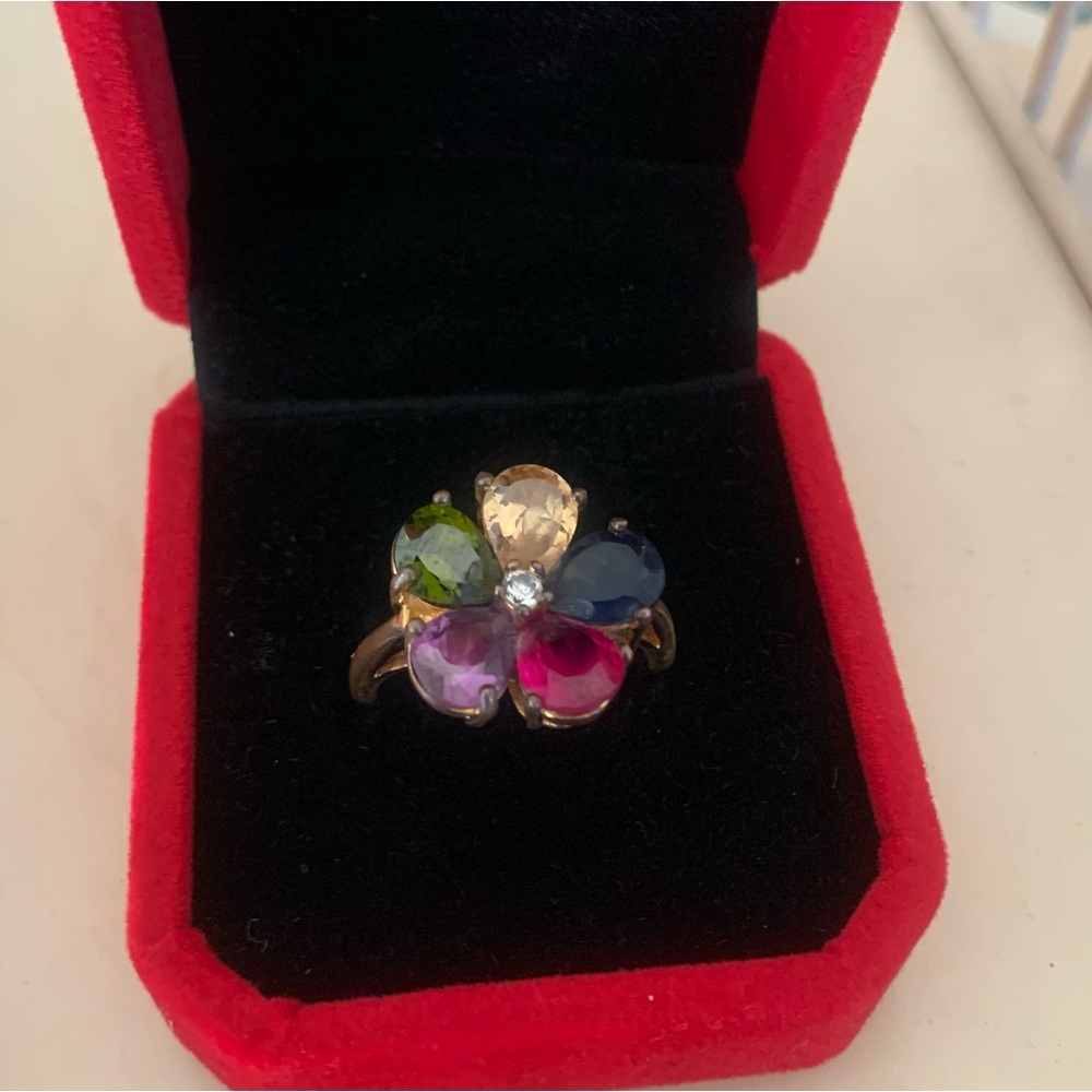 Multi-Stone Flower Ring